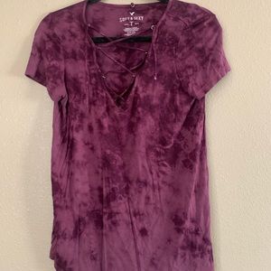 Burgundy tie-dye super soft t-shirt from American Eagle